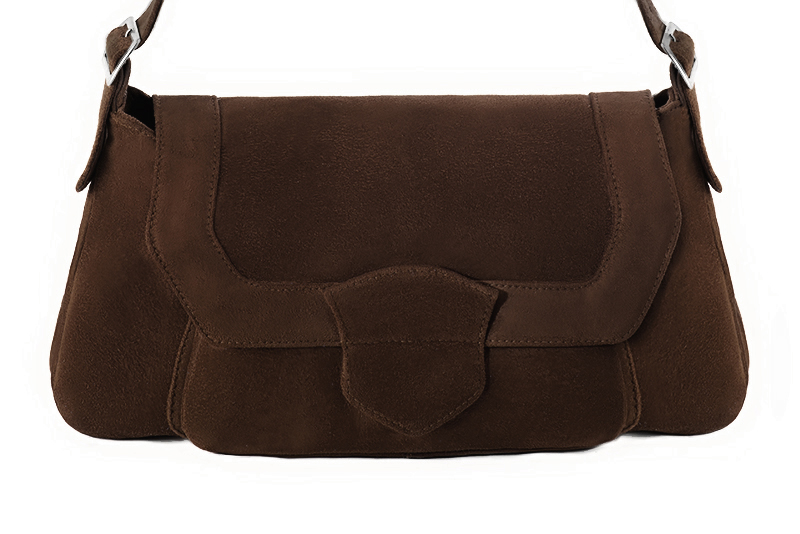 Dress handbag in dark brown leather - Profile view